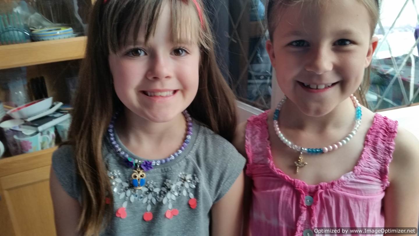 pearl necklaces made by 7 year old girls