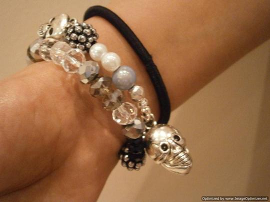 skull beaded wrap around bracelet made during Olga's jewellery making party