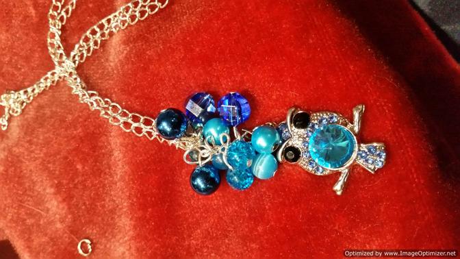 Blue Owl chain necklace